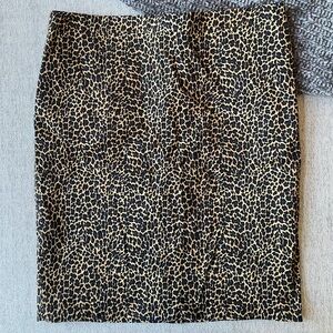 J Crew Factory Leopard Print Pencil Skirt | Size 12